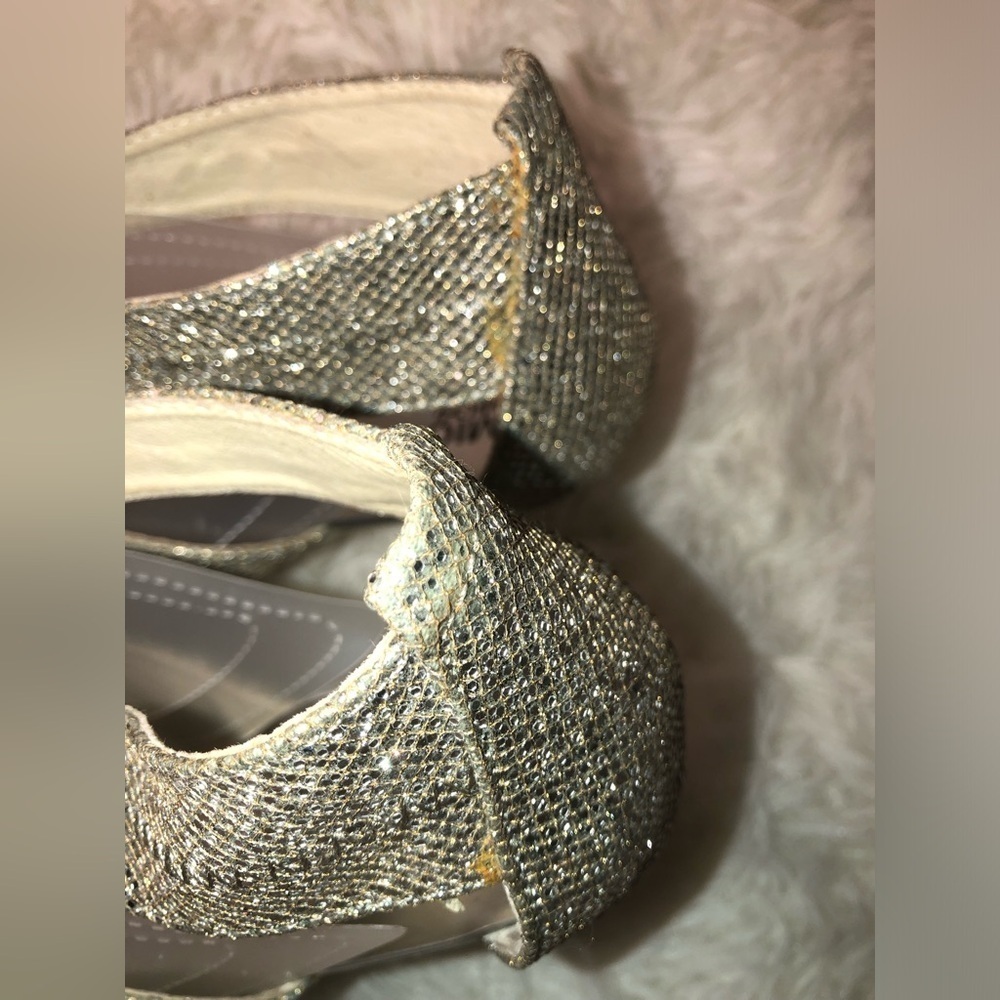 Michael Kors Silver Glitter High Heel Sandals - Picture 6 of 16